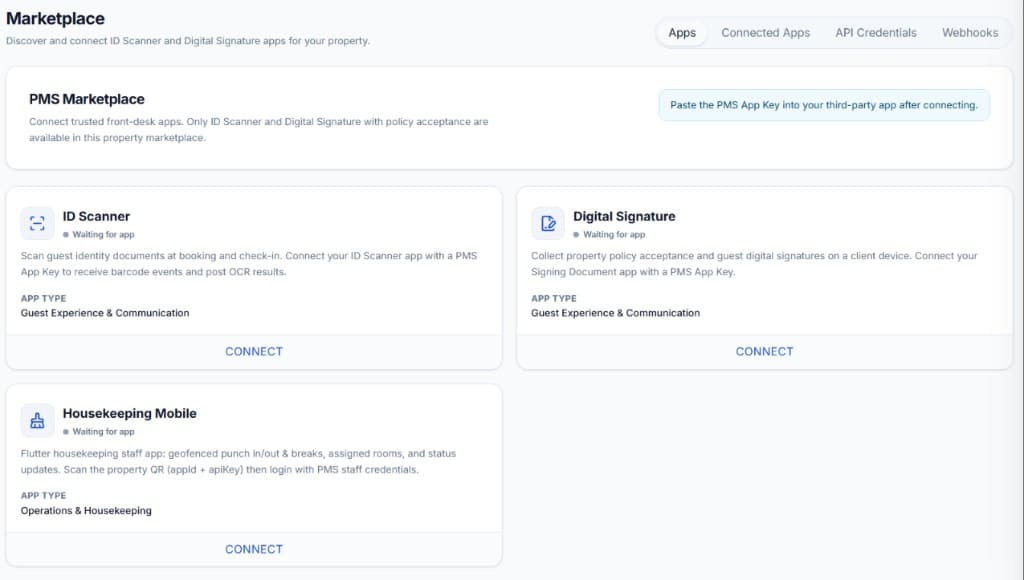 Hoteliax channel and integration configuration