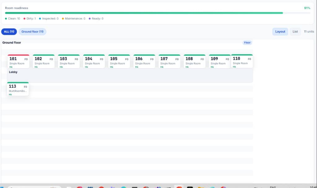 Hoteliax hotel operations view supporting inventory and stock workflows across the property